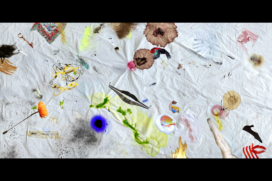 cyberfeminist genealogy stained sheet